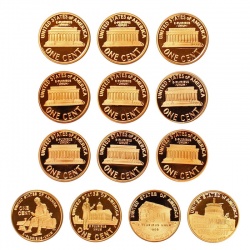 2000 2001 2002 2003 2004 2005 2006 2007 2008 2009 Lincoln Memorial Proof 13-Coin Set