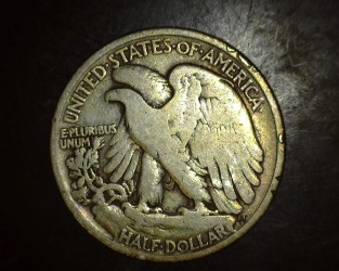 1934 Walking Liberty Half- Exceptional Coin - Beautiful Strike - **Rainbow Toning** 50c F