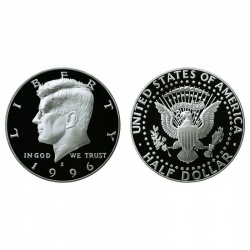 1996 S Gem Proof Kennedy Half Dollar US Coin 50c DCAM US Mint