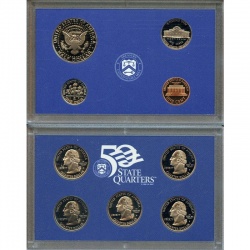 1999 S Gem 9-Piece Proof Set Penny, Nickel, Dime, Quarter, Half with 5 State Quarters OGP