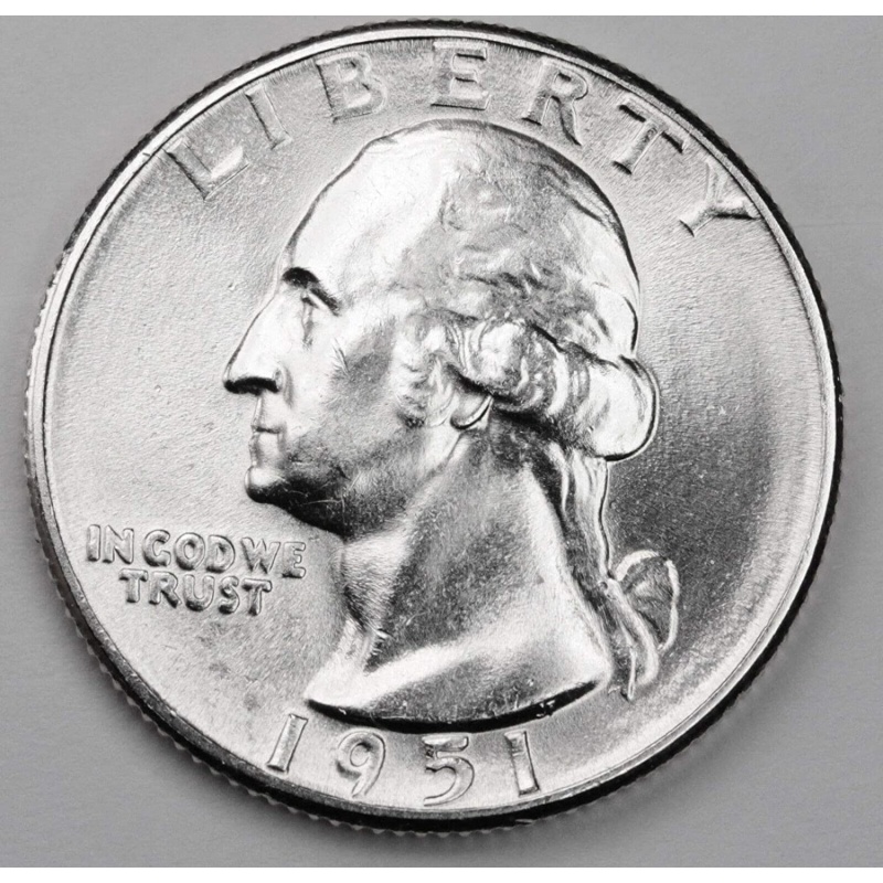 1951 Silver Washington Quarter Mint State Quality 1/4 Gem Brilliant Uncirculated US Mint