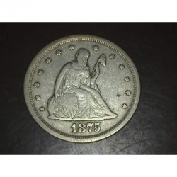 1875 S Twenty Cent 20c F+