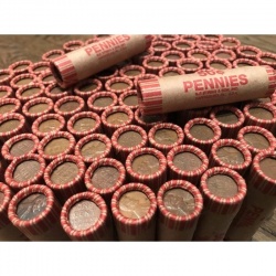 50 Wheat Pennies (Unsearched Shotgun Roll) - Mixed Years Circulated Good or Better